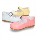 Fashionable Halter little Mary Jane shoes with buckle fastening in nappa leather.