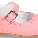 Fashionable Halter little Mary Jane shoes with buckle fastening in nappa leather.