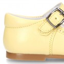 Fashionable Halter little Mary Jane shoes with buckle fastening in nappa leather.