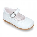 Fashionable Halter little Mary Jane shoes with buckle fastening in nappa leather.