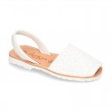 New EXTRA SOFT leather Menorquina sandals with rear strap and glitter finishes.