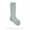 METALLIC YARN OPENWORK PERLE KNEE-HIGH SOCKS BY CONDOR.