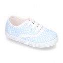 Cotton canvas Bamba type shoes with dots print design.