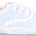 Cotton canvas Bamba type shoes with dots print design.