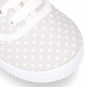 Cotton canvas Bamba type shoes with dots print design.