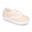 Cotton canvas Bamba type shoes with dots print design.