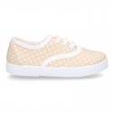 Cotton canvas Bamba type shoes with dots print design.