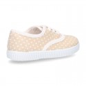 Cotton canvas Bamba type shoes with dots print design.