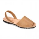 Leather Menorquina sandals with rear strap for toddler boys and DADS too.