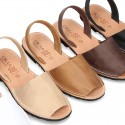 Leather Menorquina sandals with rear strap for toddler boys and DADS too.