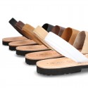 Leather Menorquina sandals with rear strap for toddler boys and DADS too.