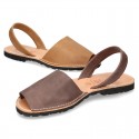 Leather Menorquina sandals with rear strap for toddler boys and DADS too.