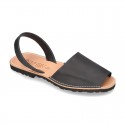 Leather Menorquina sandals with rear strap for toddler boys and DADS too.