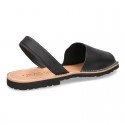 Leather Menorquina sandals with rear strap for toddler boys and DADS too.