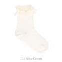 LACE TRIM SHORT SOCKS WITH BOW BY CONDOR.