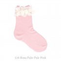 LACE TRIM SHORT SOCKS WITH BOW BY CONDOR.