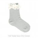 LACE TRIM SHORT SOCKS WITH BOW BY CONDOR.