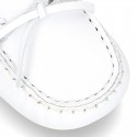 White Nappa leather Moccasin shoes for little kids.