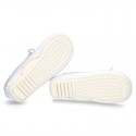 White Nappa leather Moccasin shoes for little kids.