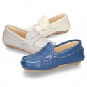 SOFT NAPPA leather moccasin shoes for little kids.