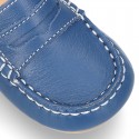 Mocasín con antifaz en piel NAPA SUAVE para peques.