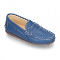 SOFT NAPPA leather moccasin shoes with detail mask.