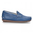 SOFT NAPPA leather moccasin shoes with detail mask.