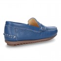 SOFT NAPPA leather moccasin shoes with detail mask.