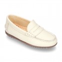 SOFT NAPPA leather moccasin shoes with detail mask.