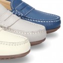 SOFT NAPPA leather moccasin shoes with detail mask.