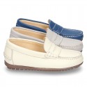 SOFT NAPPA leather moccasin shoes with detail mask.