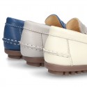 SOFT NAPPA leather moccasin shoes with detail mask.