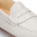 SOFT NAPPA leather moccasin shoes with detail mask.