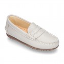 SOFT NAPPA leather moccasin shoes with detail mask.