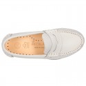 SOFT NAPPA leather moccasin shoes with detail mask.