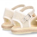 LINEN canvas espadrille shoes with Bow in NATURAL color.