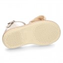 LINEN canvas espadrille shoes with Bow in NATURAL color.