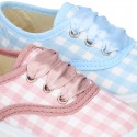 Cotton canvas Bamba shoes with sweet SQUARE design.