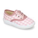 Cotton canvas Bamba shoes with sweet SQUARE design.