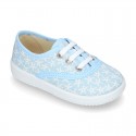 Cotton canvas Bamba shoes with STARFISH design.