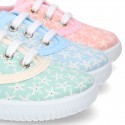 Cotton canvas Bamba shoes with STARFISH design.