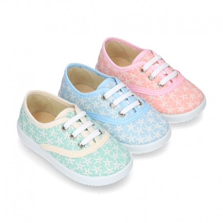 Cotton canvas Bamba shoes with STARFISH design.