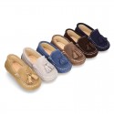 Suede leather Moccasin shoes with TASSELS for little kids.