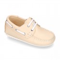 Classic nappa leather Boat shoes pastel colors for kids.