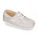 Classic nappa leather Boat shoes pastel colors for kids.