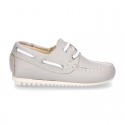 Classic nappa leather Boat shoes pastel colors for kids.