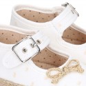 PLUMETI COTTON canvas little Mary Jane shoes espadrille style for babies.