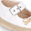 PLUMETI COTTON canvas little Mary Jane shoes espadrille style for babies.