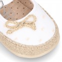 PLUMETI COTTON canvas little Mary Jane shoes espadrille style for babies.