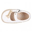 PLUMETI COTTON canvas little Mary Jane shoes espadrille style for babies.